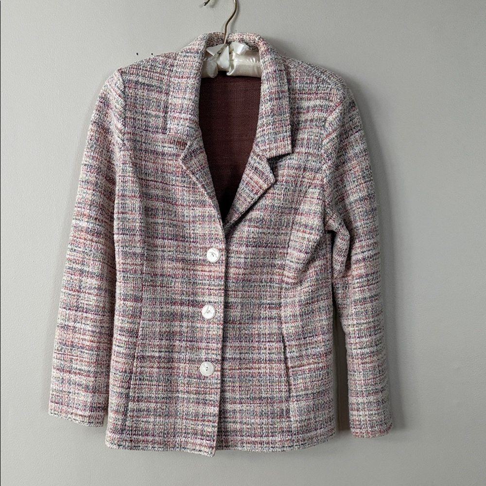 Chic Multicolor Tweed Blazer
